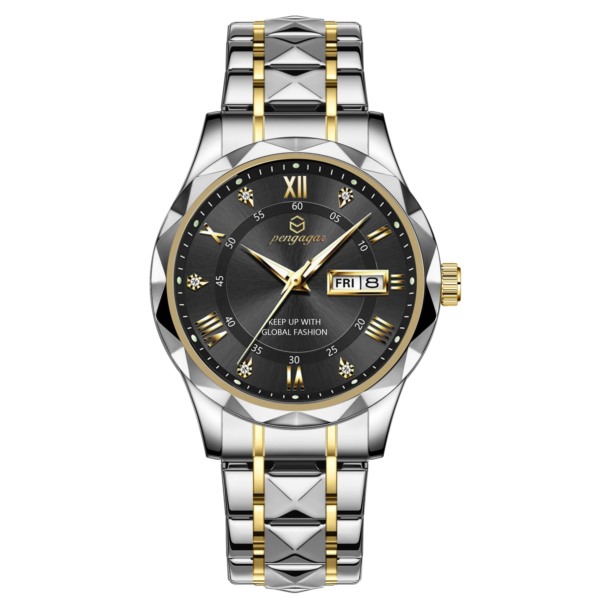 Fábrica atacado nova moda masculina relógio à prova dwaterproof água luminosa semana data esportes homem relógio de pulso aço inoxidável relógios quartzo reloj