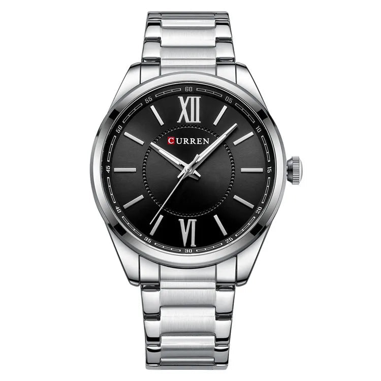 Curren 8423 relógios de quartzo masculino simples pulseira de aço inoxidável à prova dwaterproof água luminosa elegante relógio de negócios esporte casual