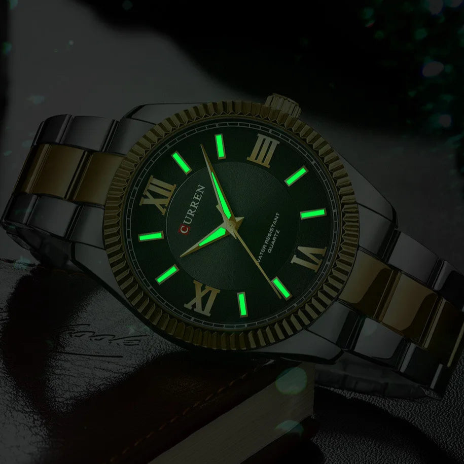 CURREN 8453 Relógios de quartzo masculinos moda elegante simples relógio branco pulseira de aço inoxidável relógio de pulso para presente masculino