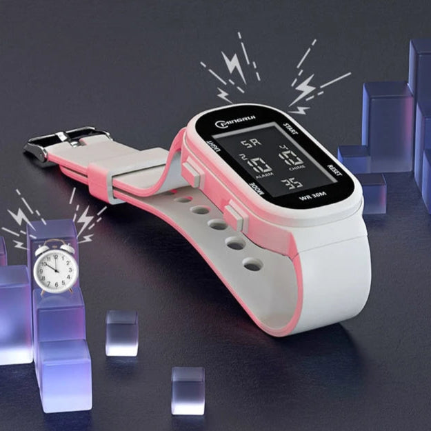 UTHAI-Relógio digital multifuncional esportivo para meninos e meninas, relógio de pulso luminoso para estudantes, pulseira impermeável para meninos adolescentes, relógio elegante