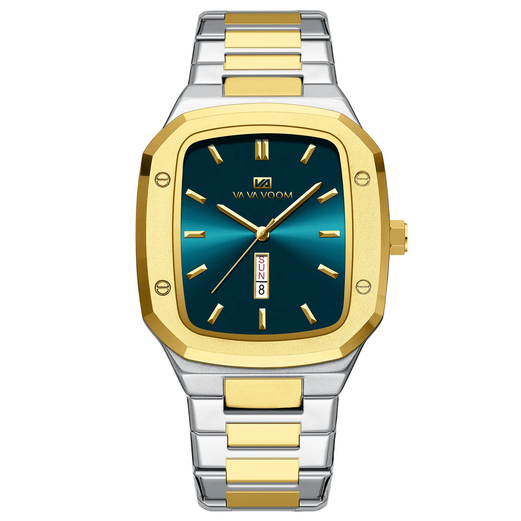 Relógio masculino high end negócios à prova dwaterproof água criativo duplo calendário tira de aço alta qualidade moda masculina relógios quartzo