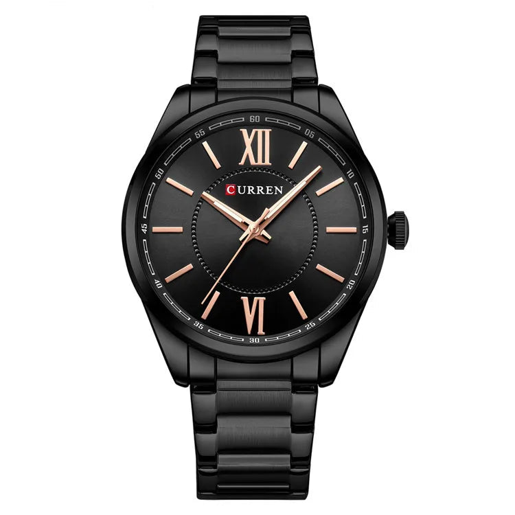 Curren 8423 relógios de quartzo masculino simples pulseira de aço inoxidável à prova dwaterproof água luminosa elegante relógio de negócios esporte casual