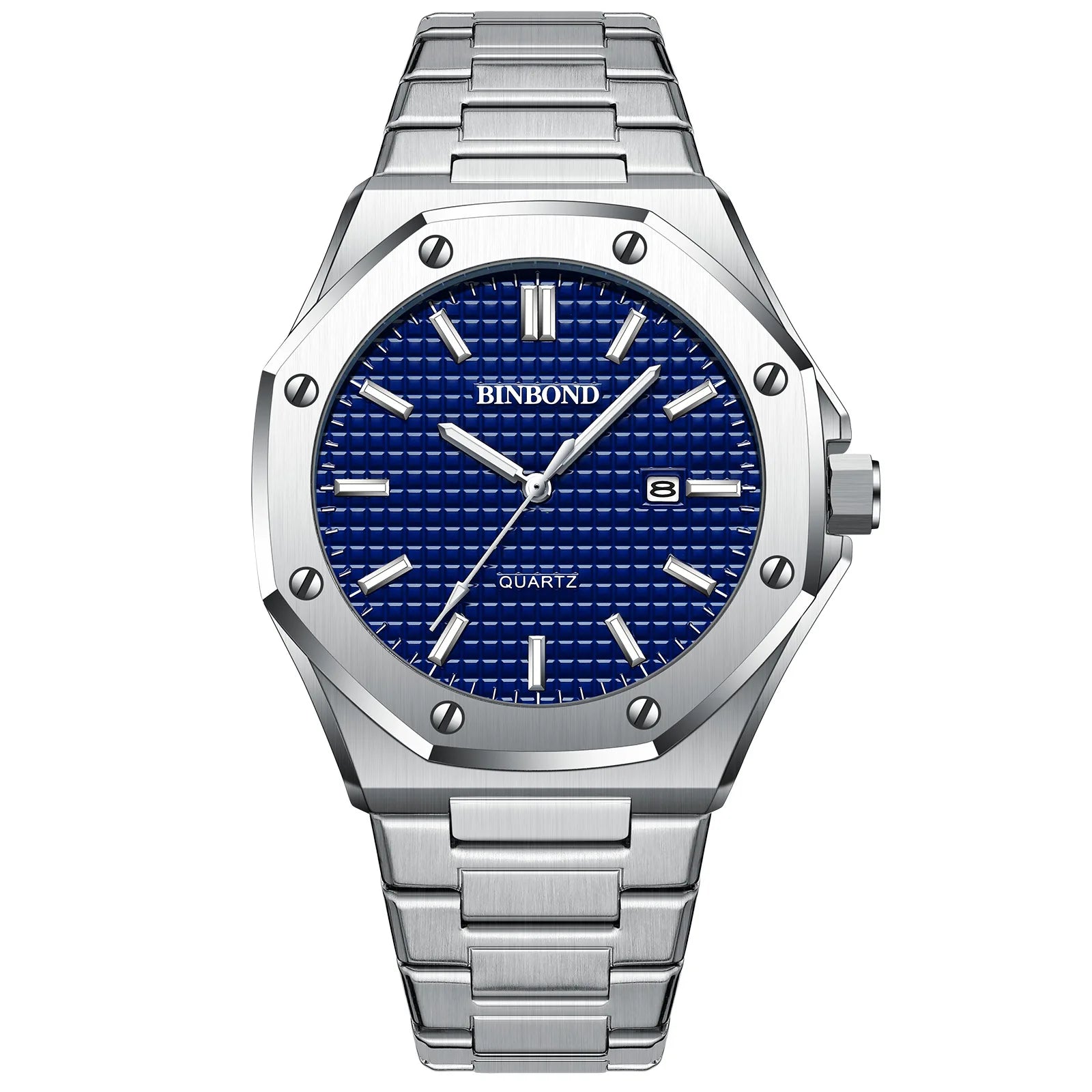 Relógio masculino negócios high-end octogonal com parafusos à prova dwaterproof água masculino moda relógio de quartzo presente