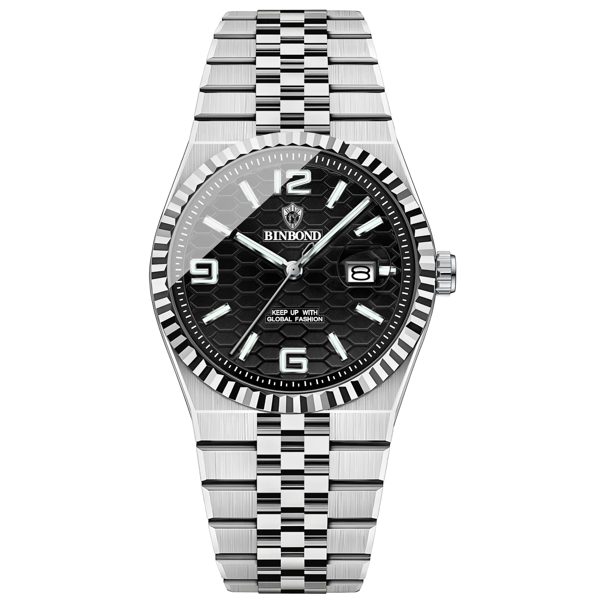 Binbond marca superior de luxo relógios quartzo masculino relógio original para homem à prova dwaterproof água luminosa data semana aço inoxidável relógio pulso masculino