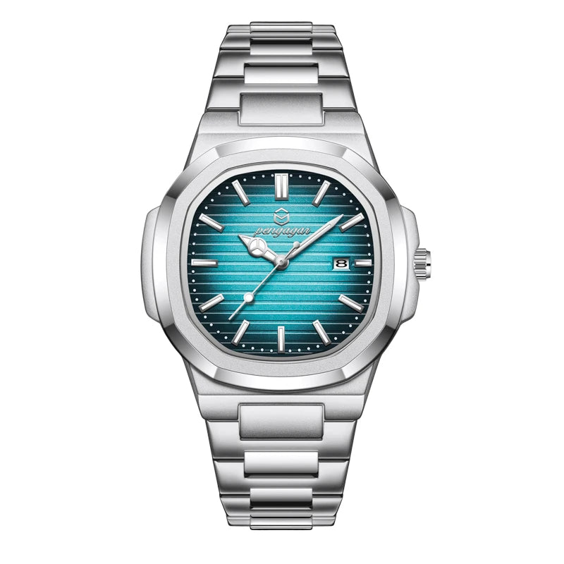 2025 novo homem militar de luxo relógio quadrado à prova dwaterproof água luminosa data semana relógio masculino aço inoxidável quartzo relógios reloj + caixa