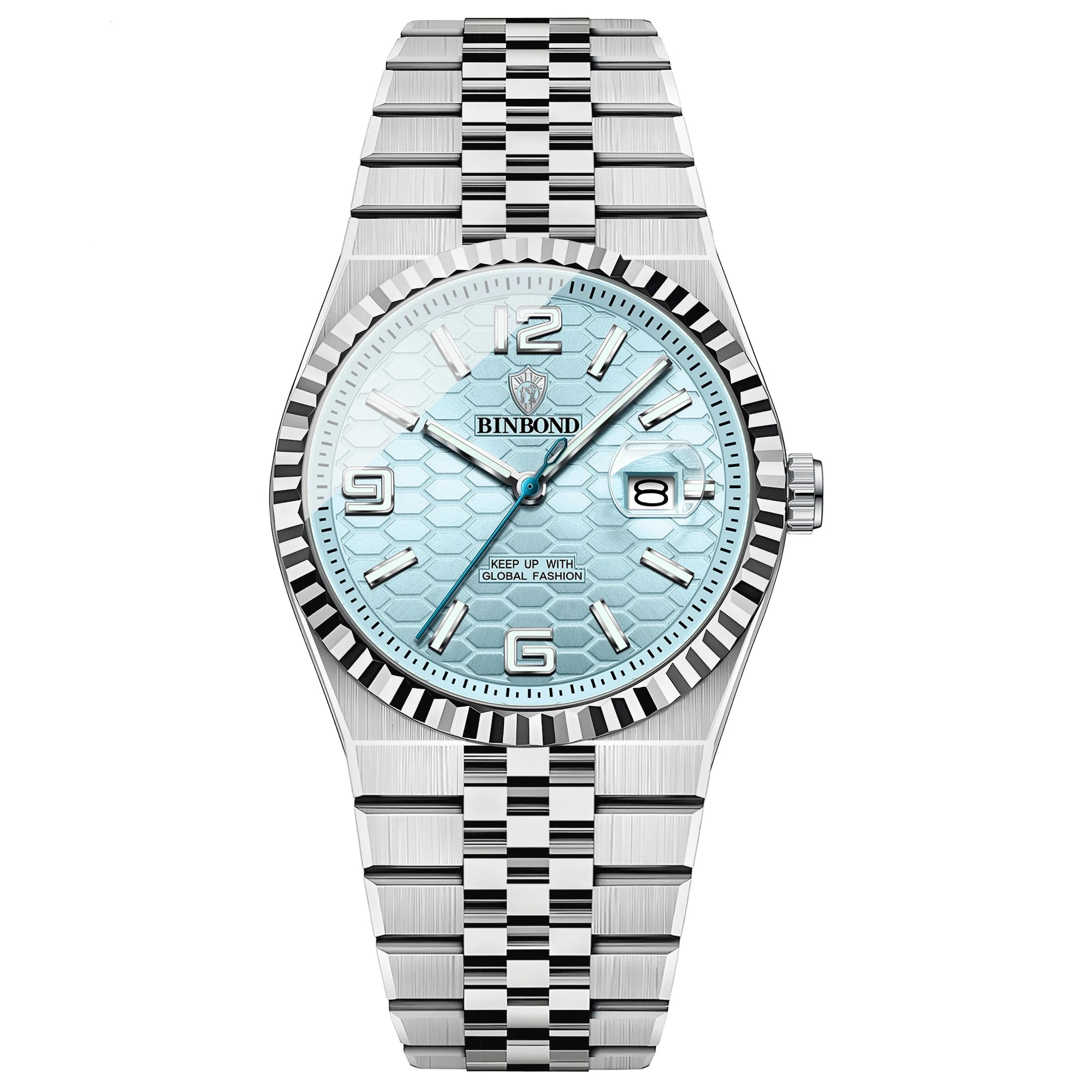 Binbond marca superior de luxo relógios quartzo masculino relógio original para homem à prova dwaterproof água luminosa data semana aço inoxidável relógio pulso masculino