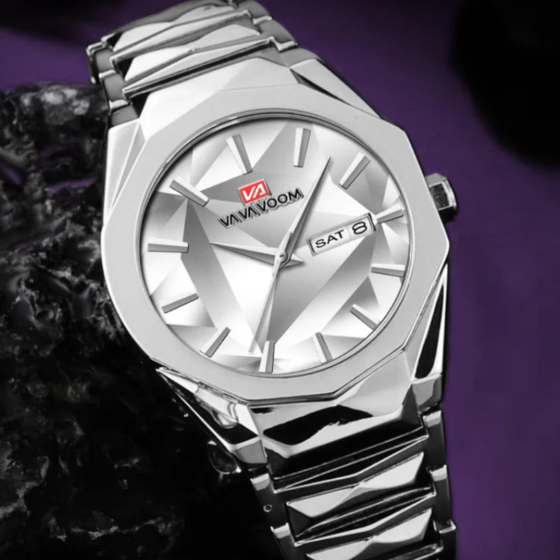 Novo relógio masculino tendência de negócios calendário duplo à prova dwaterproof água aço inoxidável mudança cor dial masculino moda relógio quartzo relógios