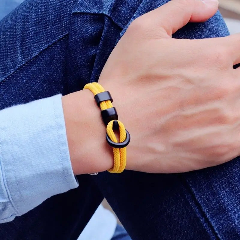 Fashion Rope Bracelet Men Double Layer Outdoor Camping Braclet Homme Accessories Survival Paracord Braslet Gift For Him