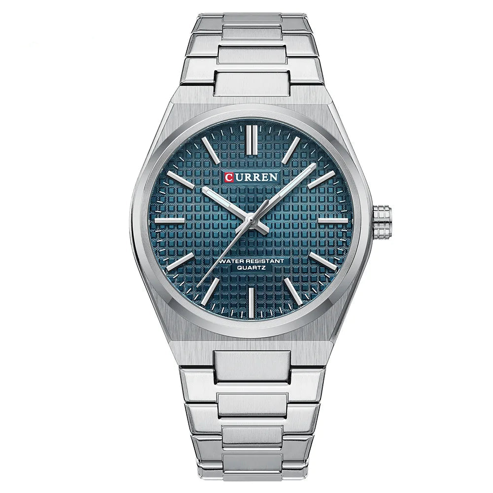 CURREN 8439 Casal Relógio de Quartzo Prateado Ouro Lazer Simples Negócios Pulseira de Aço Inoxidável Relógio de Pulso para Homens