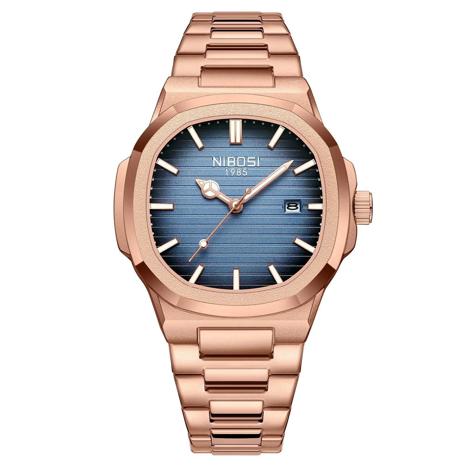 Nibosi relógios masculinos de luxo à prova dwaterproof água luminosa data relógios esportes quadrado relógio masculino casual relógio de pulso quartzo masculino