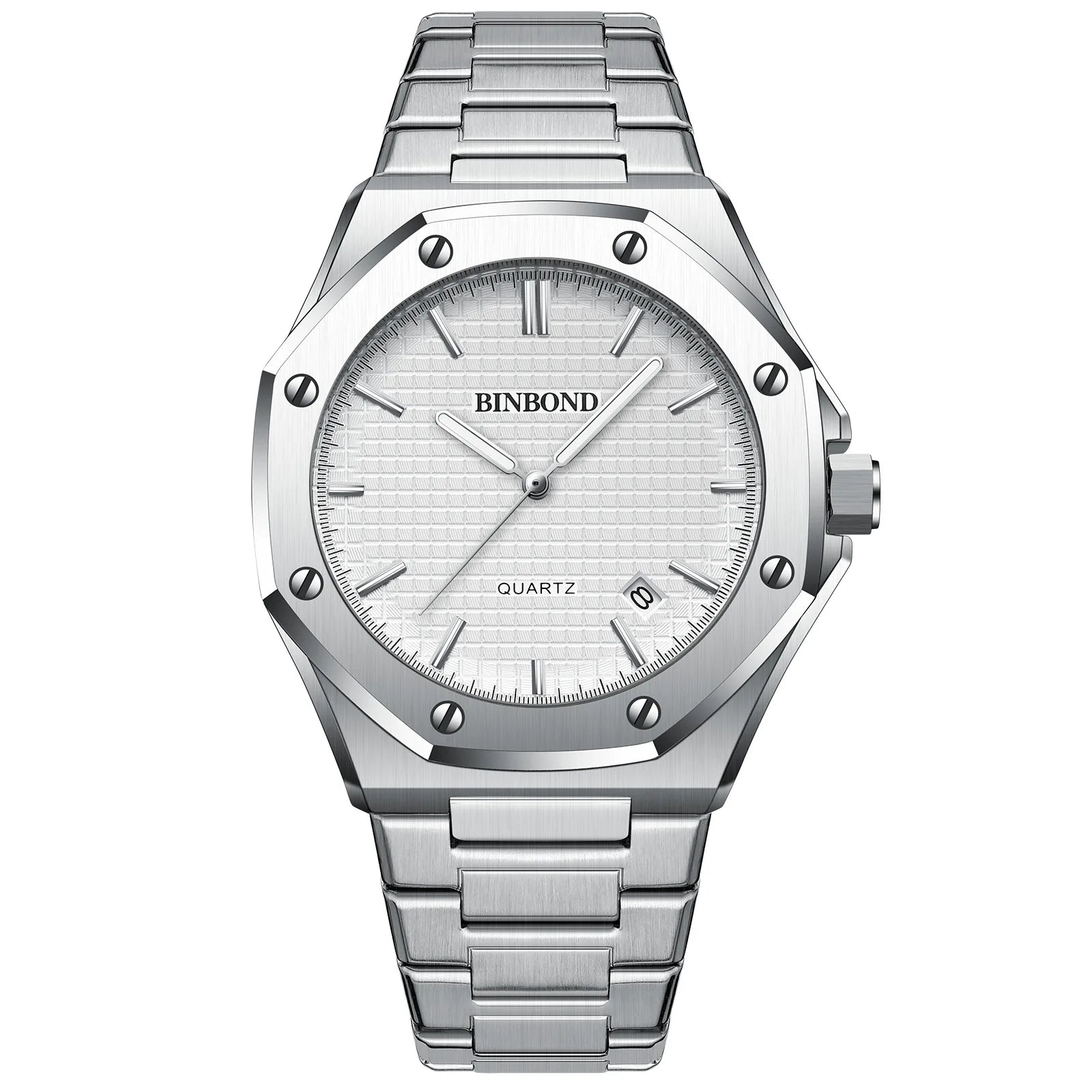 Relógio masculino negócios high-end octogonal com parafusos à prova dwaterproof água masculino moda relógio de quartzo presente