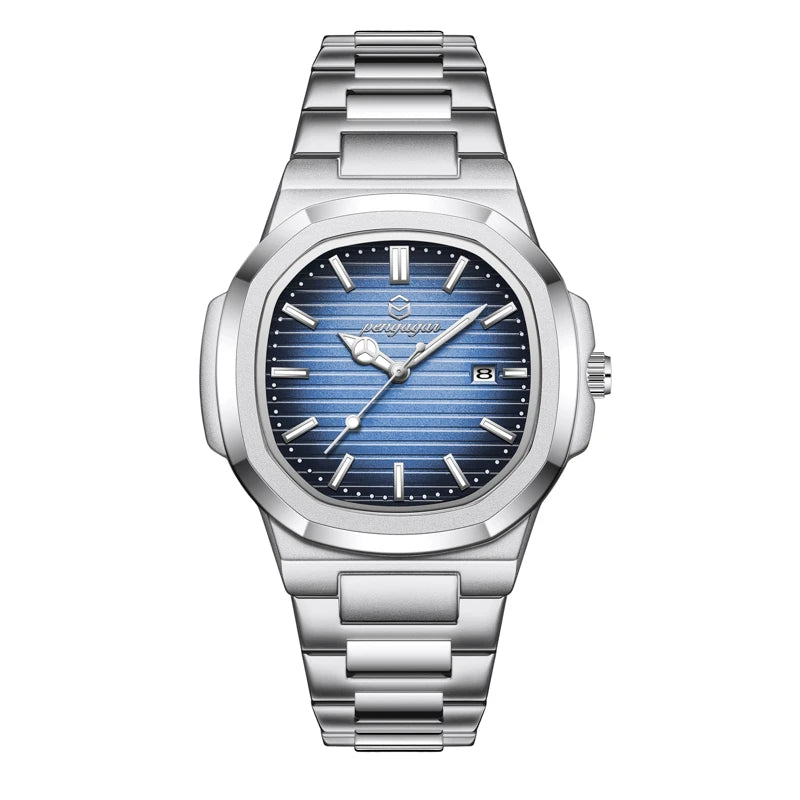 2025 novo homem militar de luxo relógio quadrado à prova dwaterproof água luminosa data semana relógio masculino aço inoxidável quartzo relógios reloj + caixa