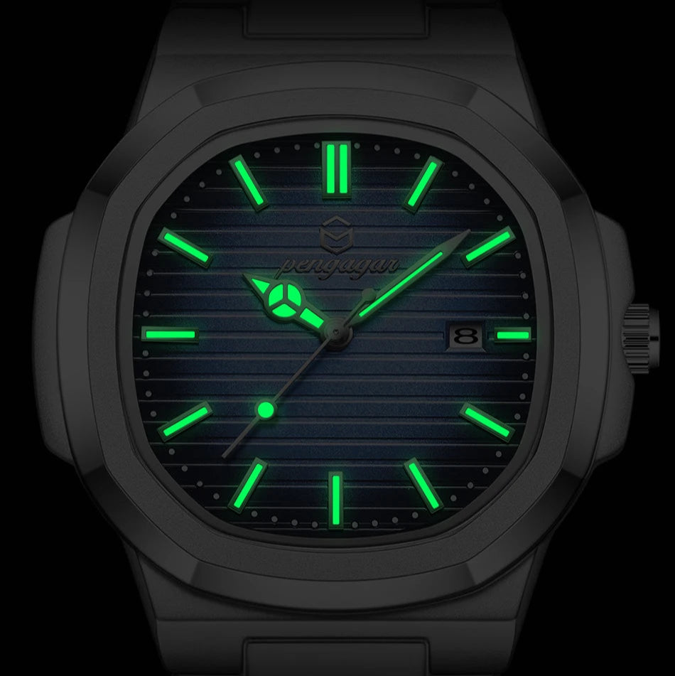 2025 novo homem militar de luxo relógio quadrado à prova dwaterproof água luminosa data semana relógio masculino aço inoxidável quartzo relógios reloj + caixa