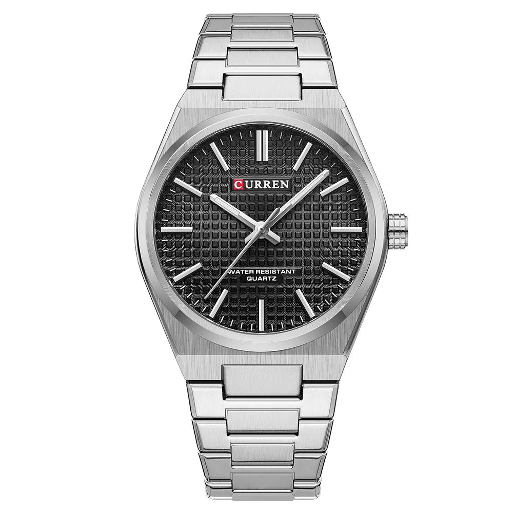 CURREN 8439 Casal Relógio de Quartzo Prateado Ouro Lazer Simples Negócios Pulseira de Aço Inoxidável Relógio de Pulso para Homens