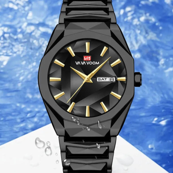 Novo relógio masculino tendência de negócios calendário duplo à prova dwaterproof água aço inoxidável mudança cor dial masculino moda relógio quartzo relógios