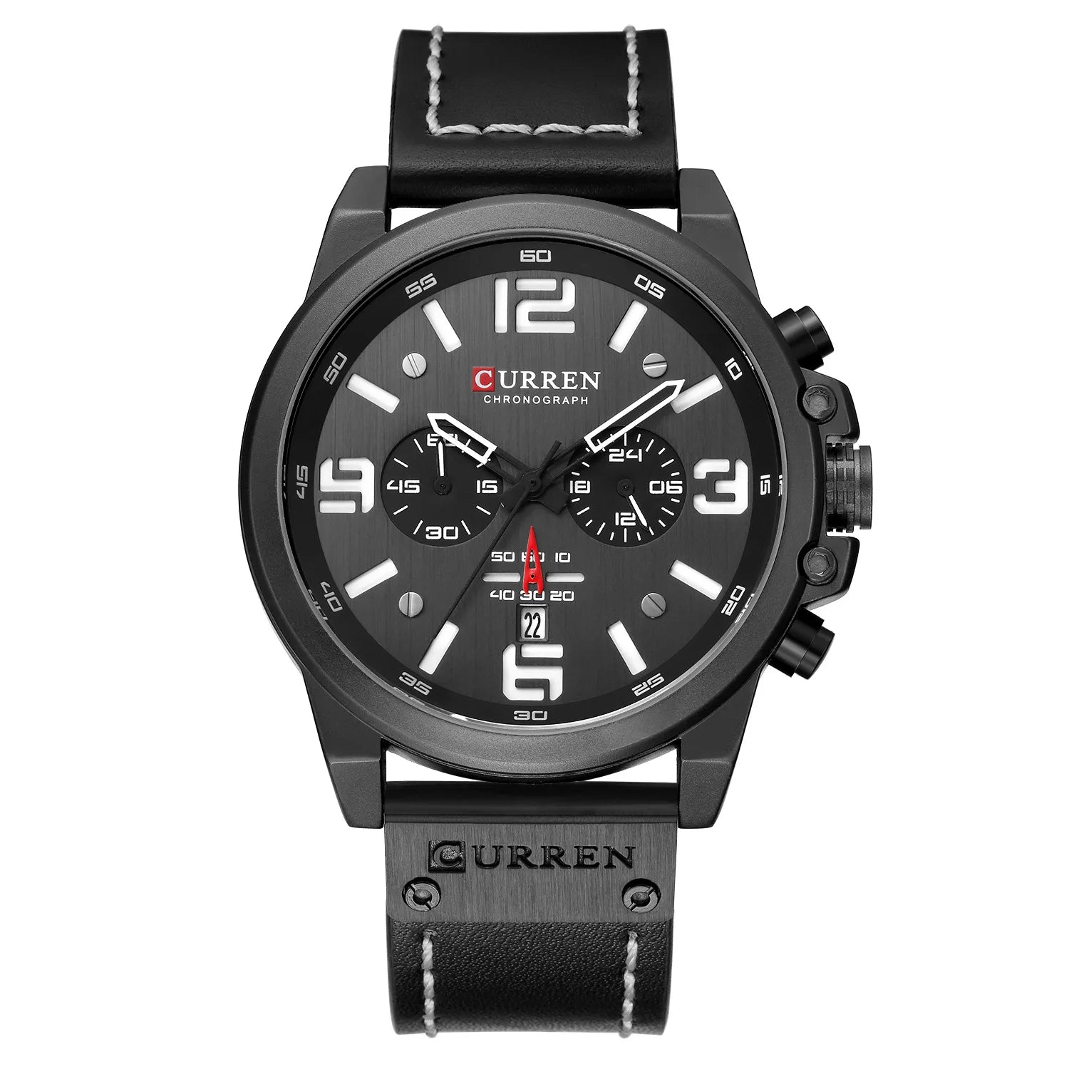 Curren 8314 relógio de quartzo masculino da moda, calendário esportivo exclusivo, pulseira de couro luminosa à prova d'água, relógio casual masculino, presente de aniversário