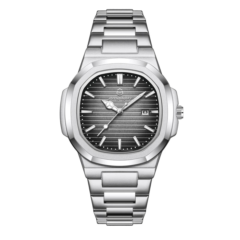2025 novo homem militar de luxo relógio quadrado à prova dwaterproof água luminosa data semana relógio masculino aço inoxidável quartzo relógios reloj + caixa
