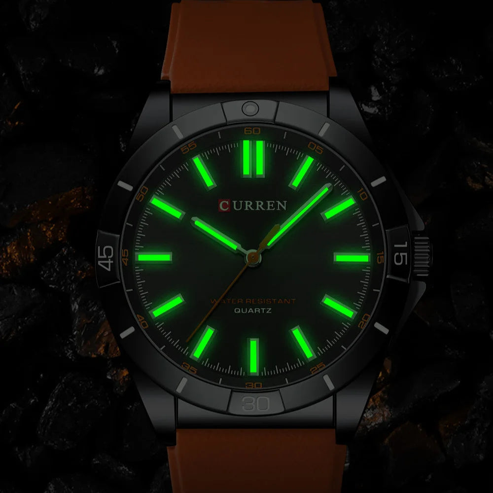 Curren 8449 nova moda masculina relógio de quartzo negócios luminoso relógio masculino à prova dwaterproof água pulseira silicone casual relógio de pulso reloj hombre