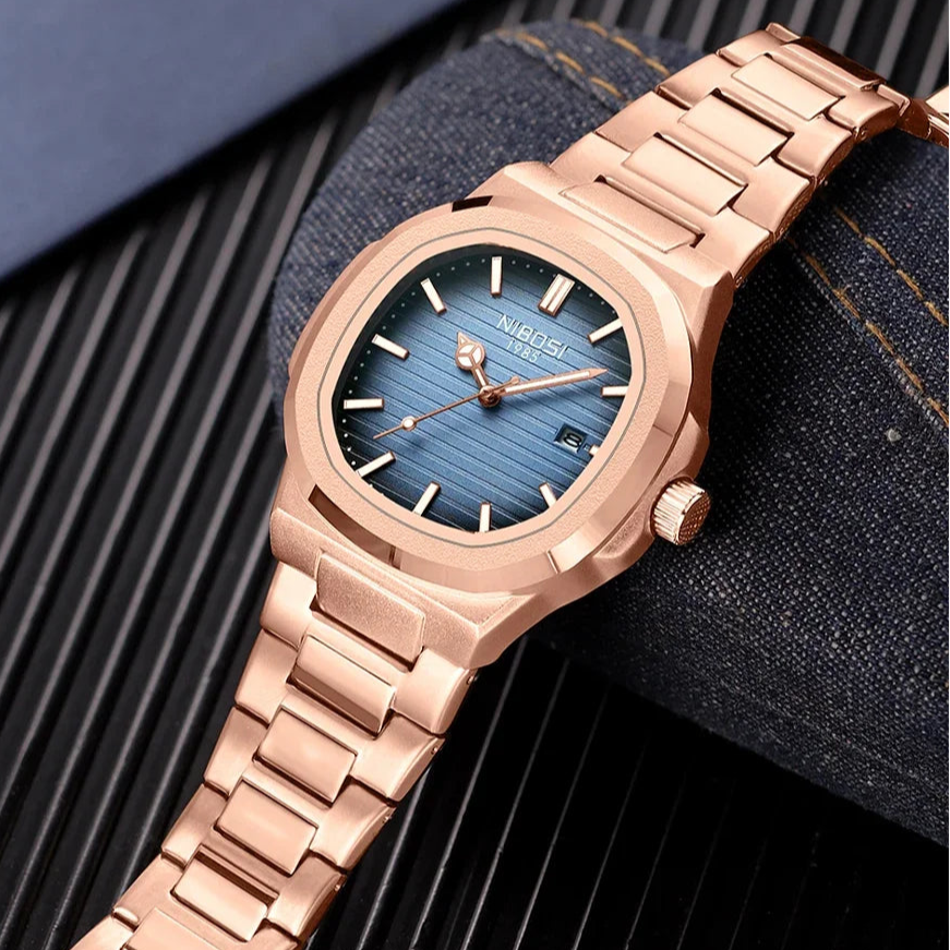 Nibosi relógios masculinos de luxo à prova dwaterproof água luminosa data relógios esportes quadrado relógio masculino casual relógio de pulso quartzo masculino