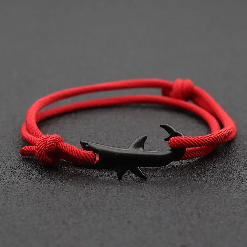 Noter New Shark Bracelet Unisex Double Layer Adjustable 3mm Cord Chain Braclet Beach Jewelry Accessories Surfer Braslet Pulsera