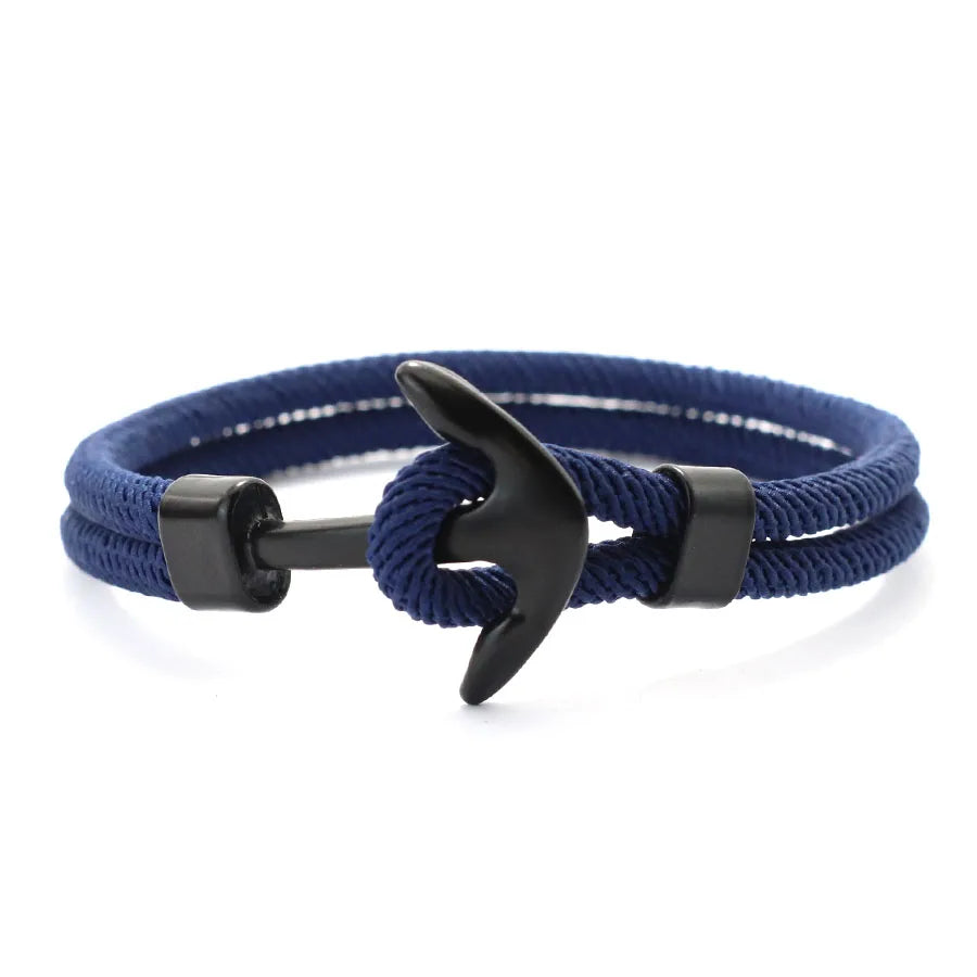 New Men Anchor Bracelet 2025 Handcrafted Nautical Wrap Rope Braslet Beach Surfing Casual Jewelry Lucky Red Thread Braclet Joias