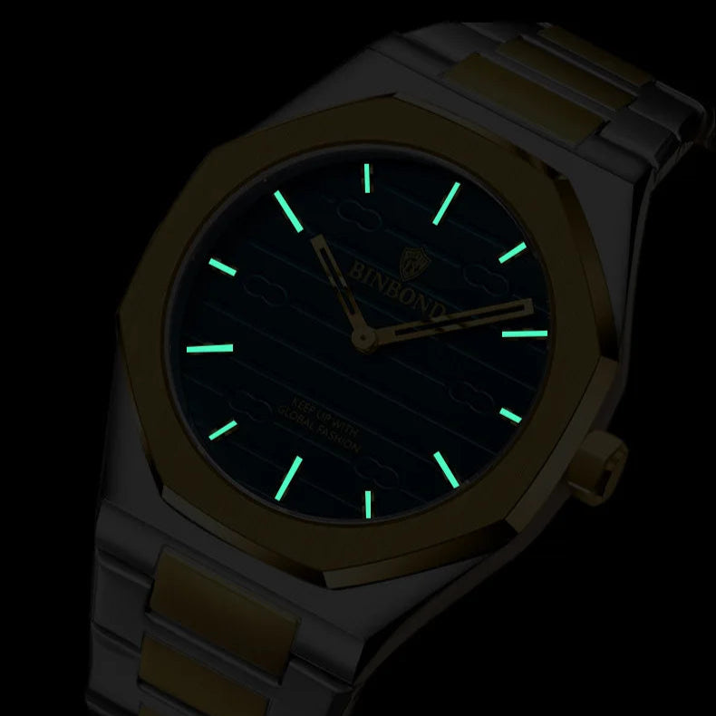 Homens de negócios relógio retro tira de aço ouro ultra-fino versátil luz luxo high-end à prova dwaterproof água moda masculina relógios de quartzo