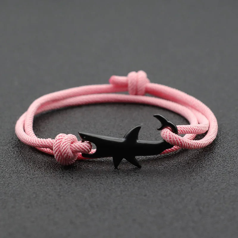 Noter New Shark Bracelet Unisex Double Layer Adjustable 3mm Cord Chain Braclet Beach Jewelry Accessories Surfer Braslet Pulsera