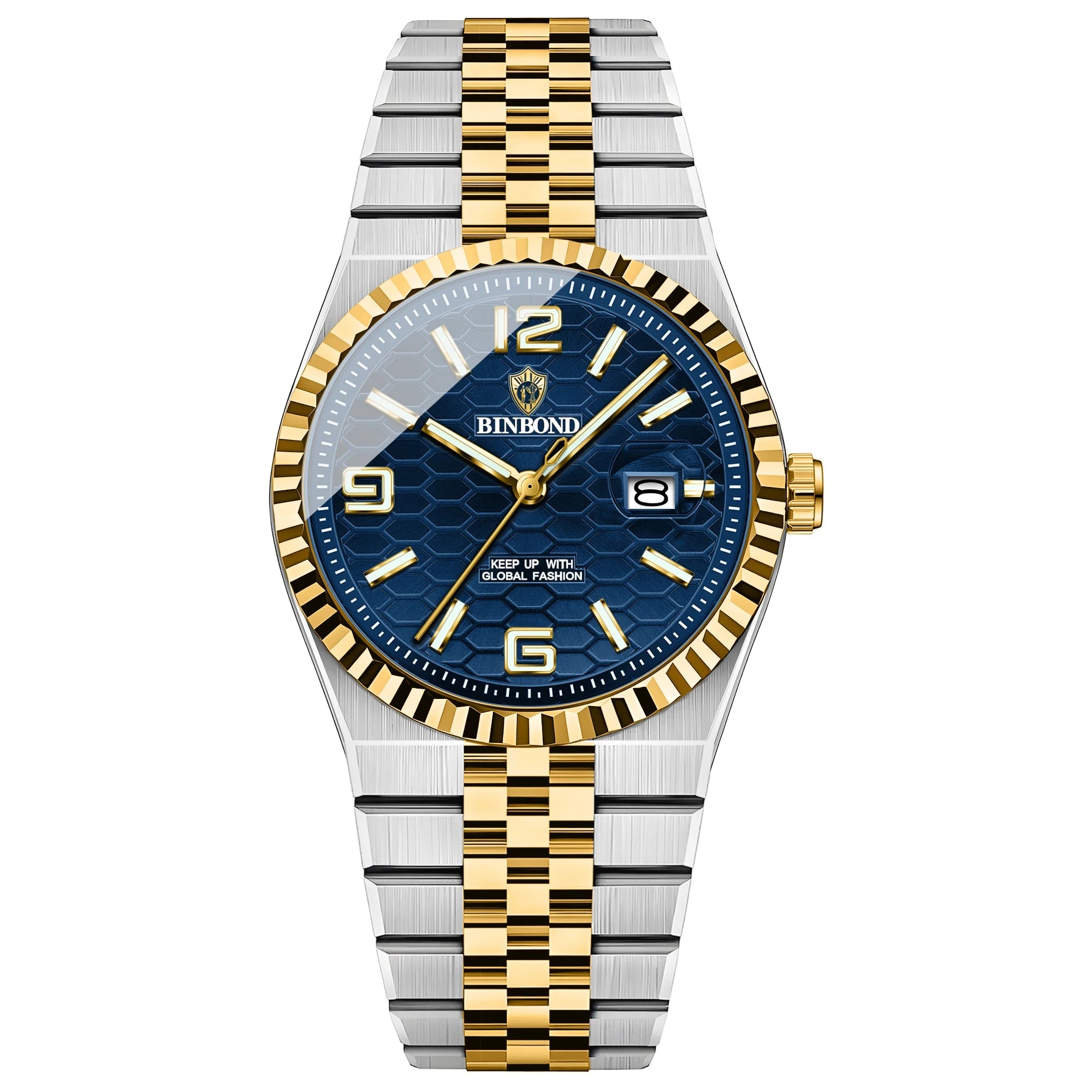 Binbond marca superior de luxo relógios quartzo masculino relógio original para homem à prova dwaterproof água luminosa data semana aço inoxidável relógio pulso masculino